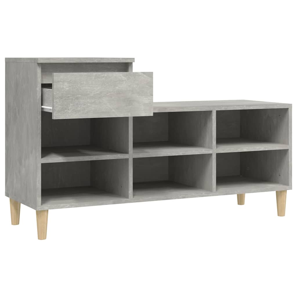 Shoe Cabinet Concrete Grey 102x36x60 cm Engineered Wood