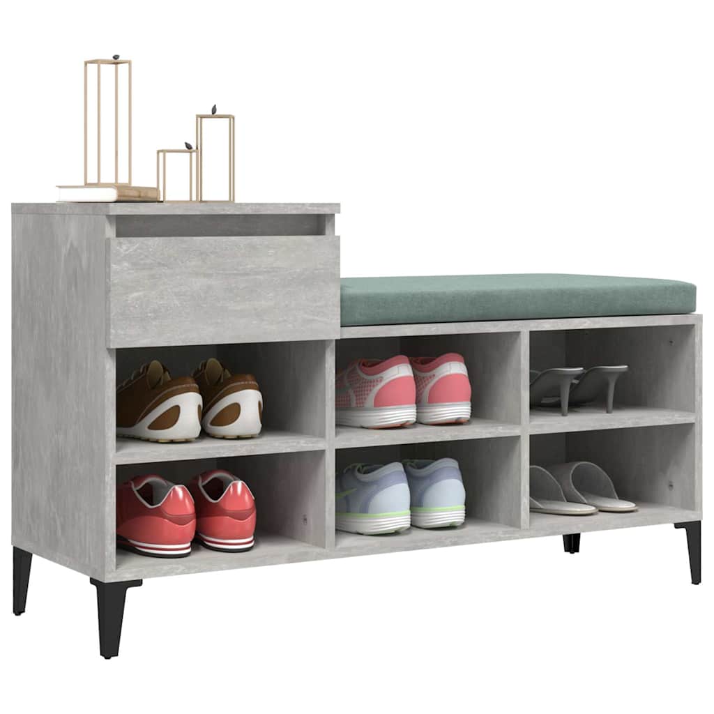 Shoe Cabinet Concrete Grey 102x36x60 cm Engineered Wood