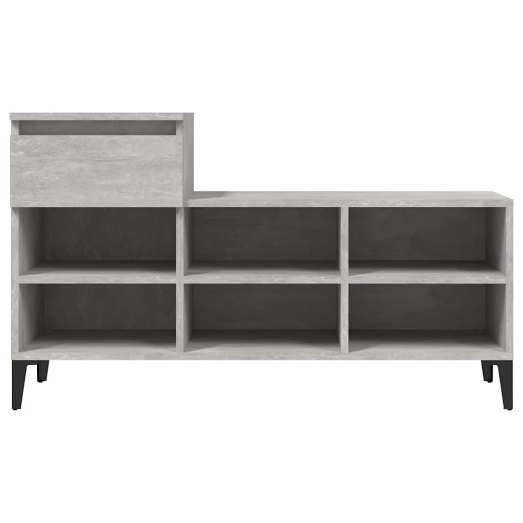 Shoe Cabinet Concrete Grey 102x36x60 cm Engineered Wood