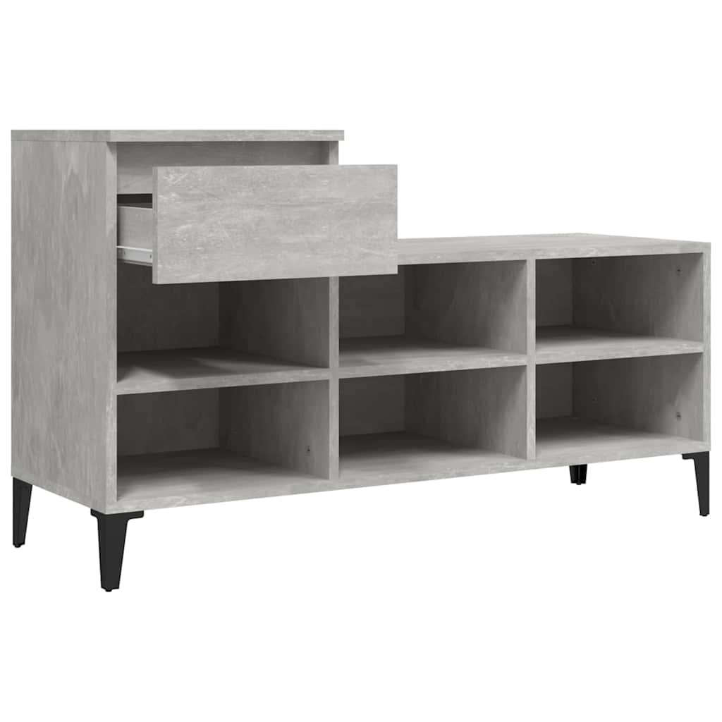 Shoe Cabinet Concrete Grey 102x36x60 cm Engineered Wood