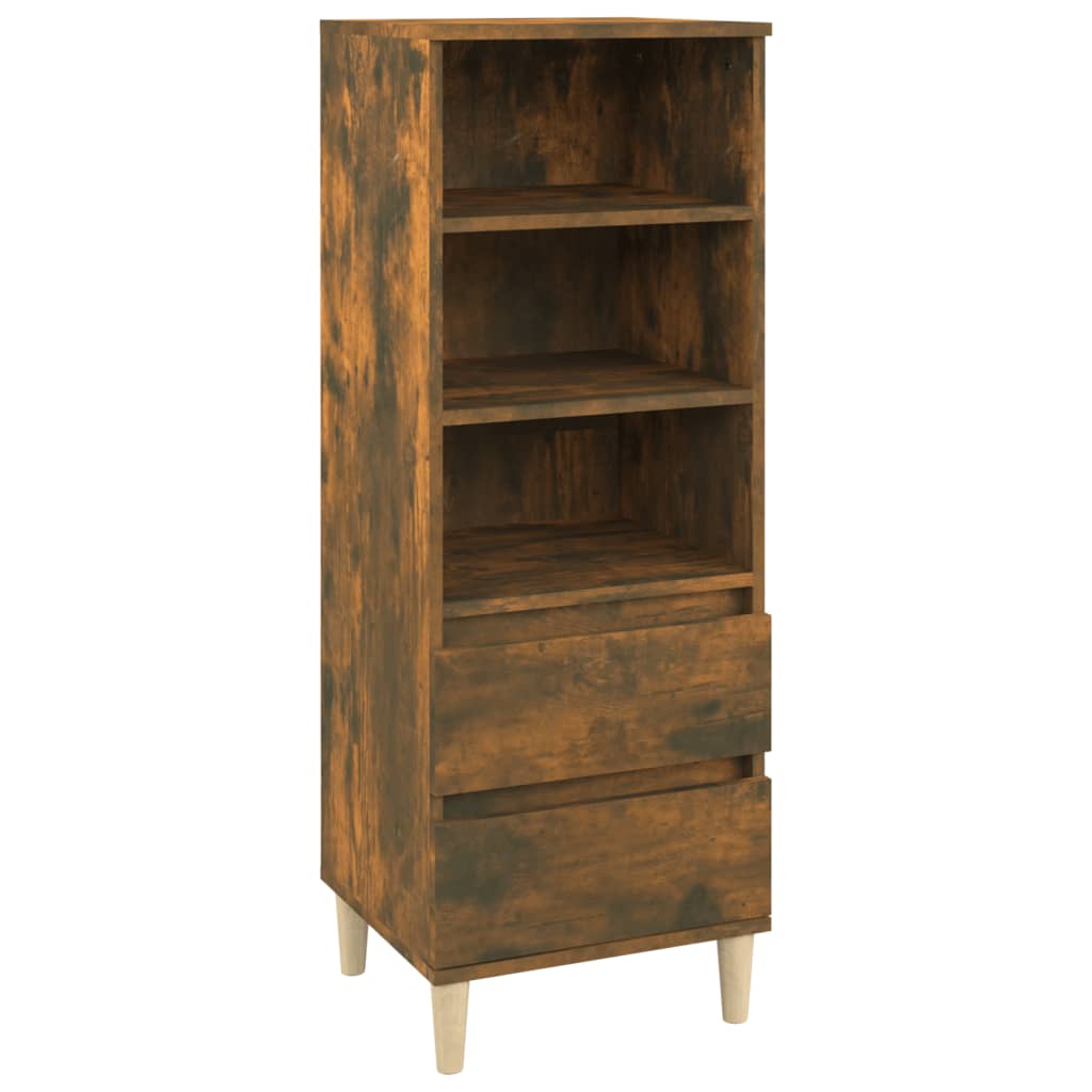 Buffet Chêne Fumé 40x36x110 cm Bois D'ingénierie