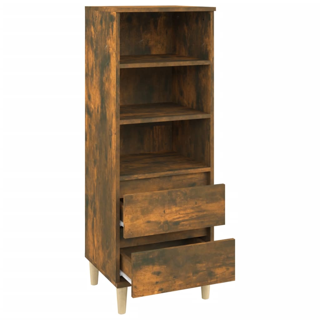 Buffet Chêne Fumé 40x36x110 cm Bois D'ingénierie