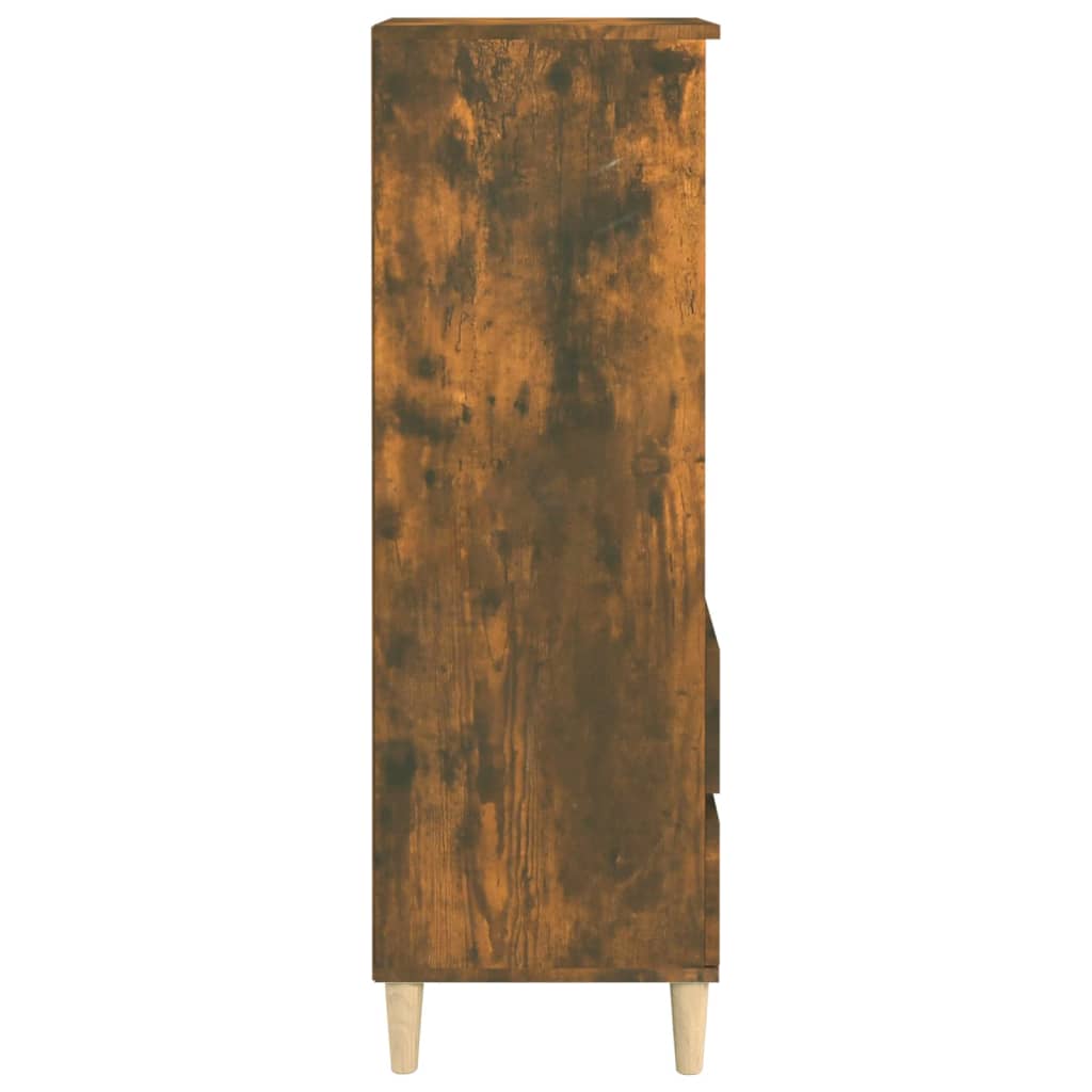 Buffet Chêne Fumé 40x36x110 cm Bois D'ingénierie