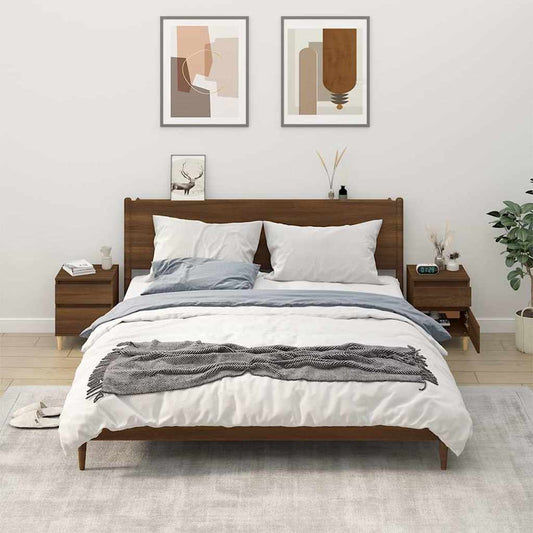 Bedside Cabinets 2 pcs Brown Oak 40x35x50 cm