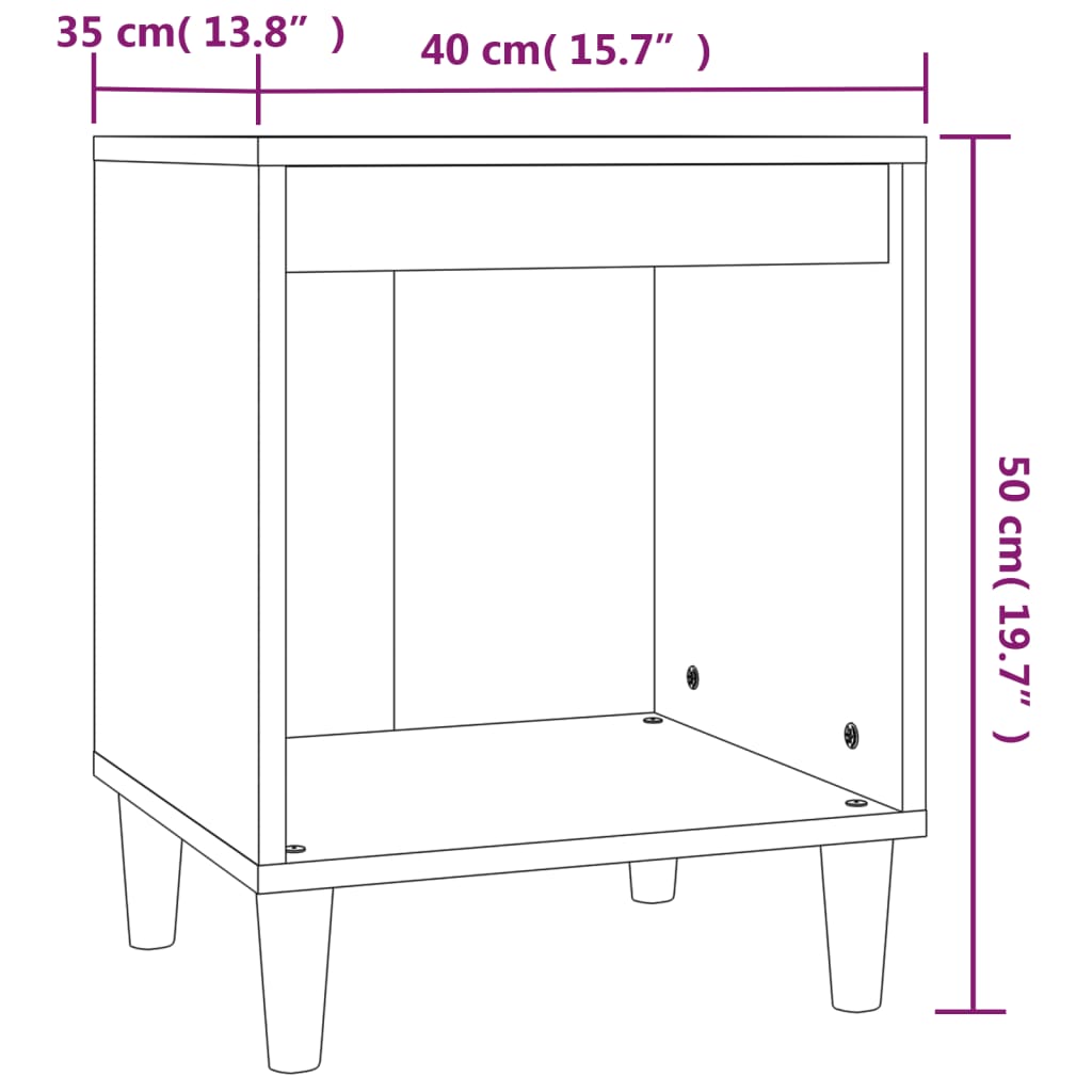 vidaXL Bedside Cabinet Sonoma Oak 40x35x50 cm