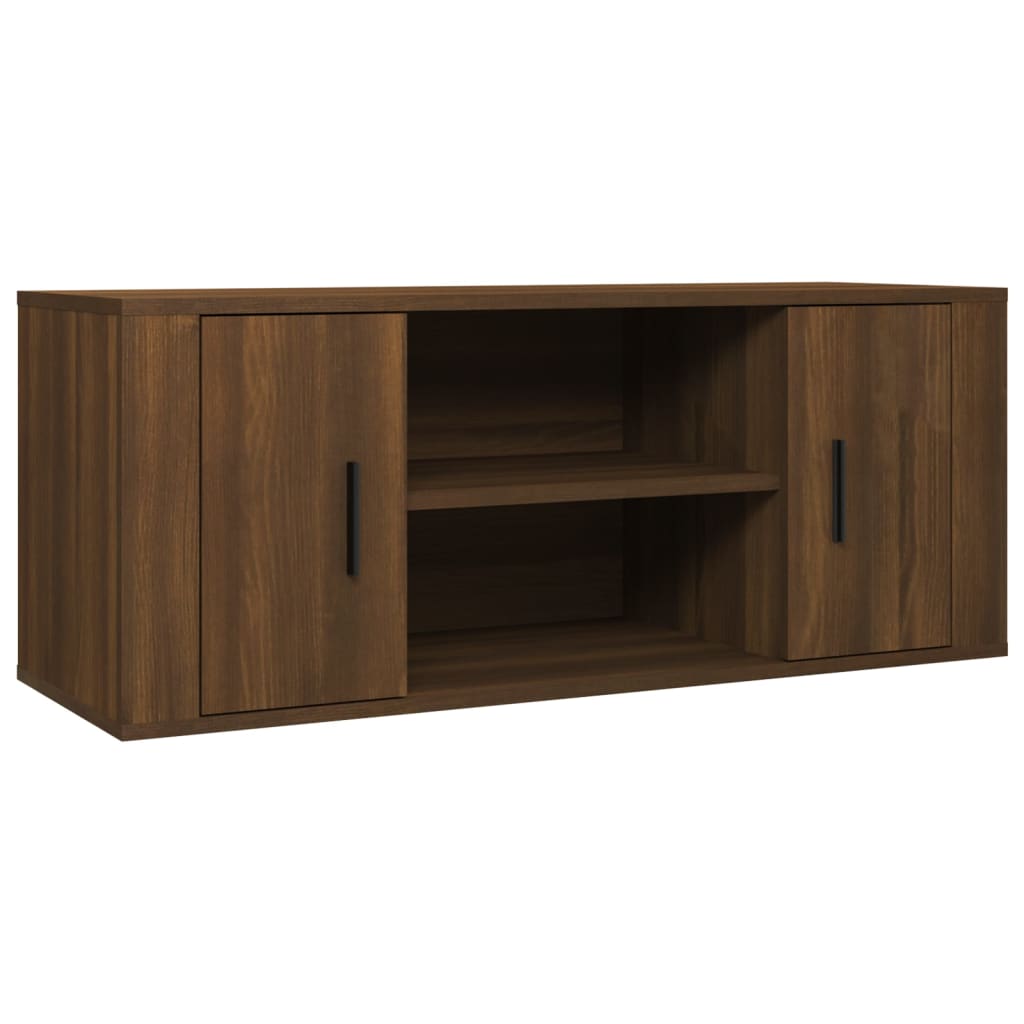 vidaXL TV Cabinet Brown Oak 100x35x40 cm Engineered Wood