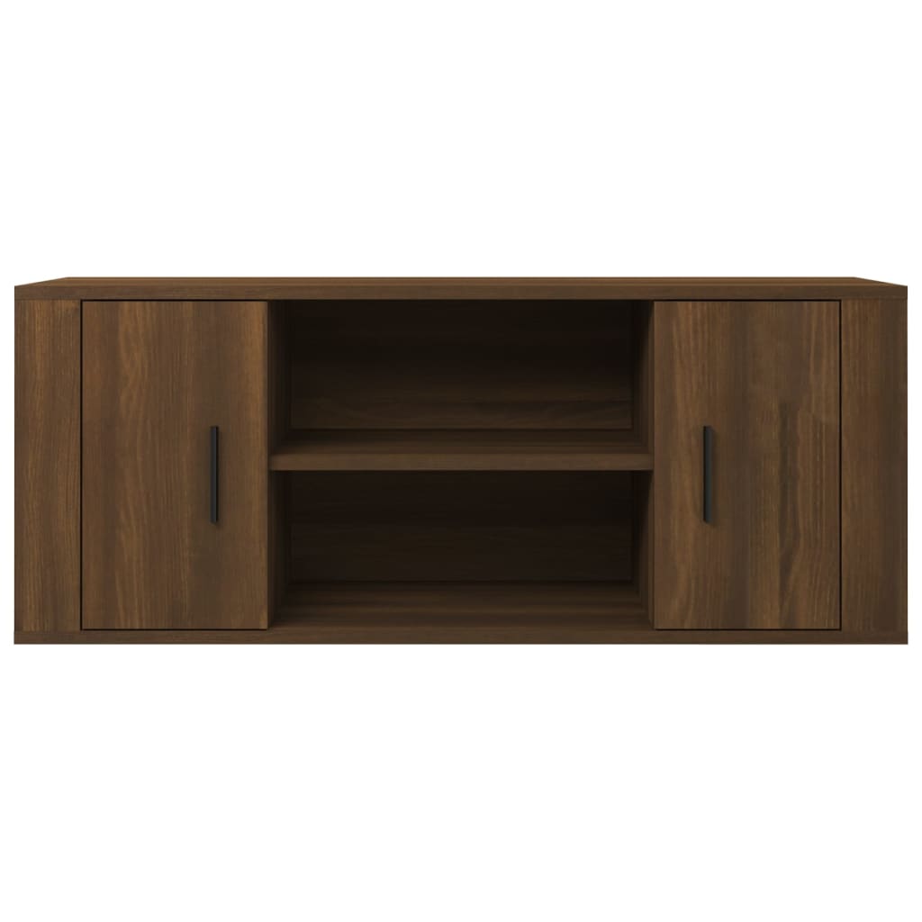 vidaXL TV Cabinet Brown Oak 100x35x40 cm Engineered Wood