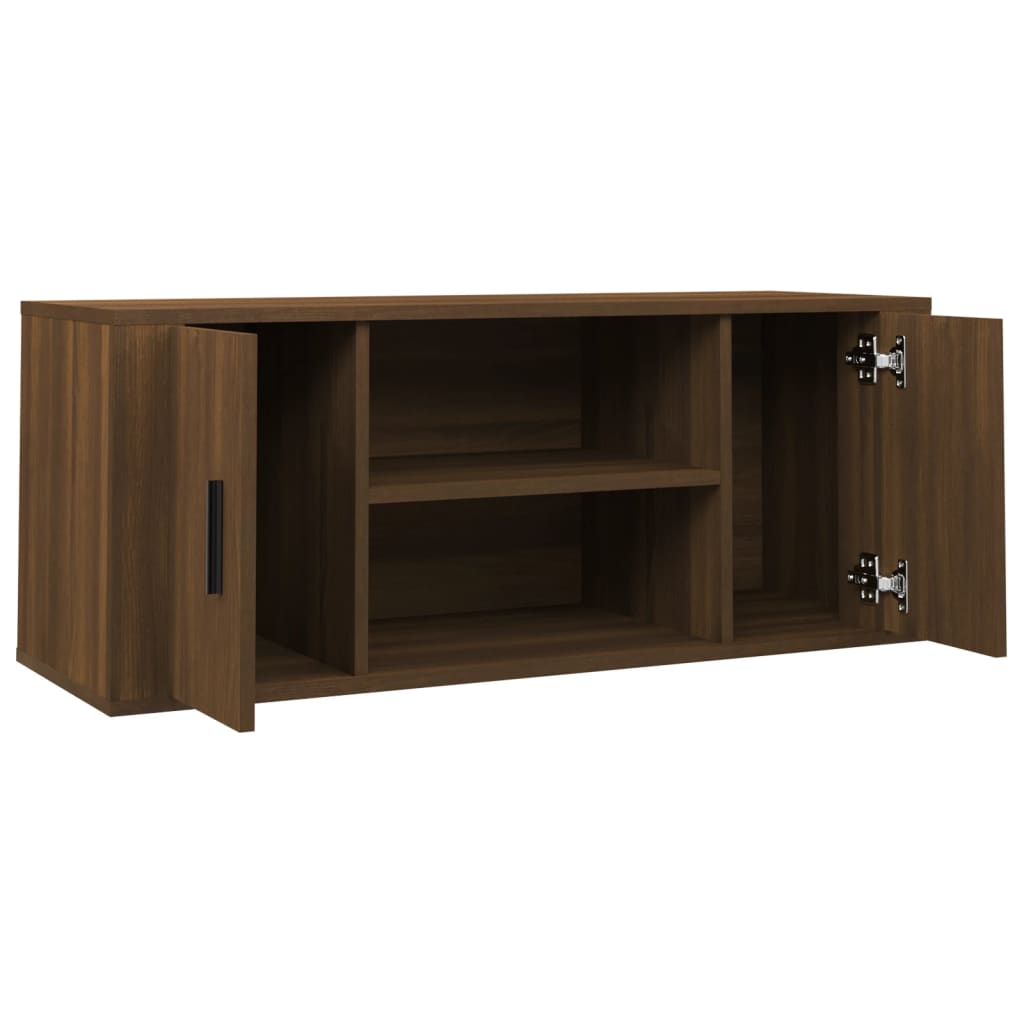 vidaXL TV Cabinet Brown Oak 100x35x40 cm Engineered Wood