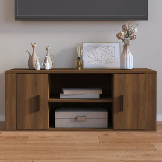 vidaXL TV Cabinet Brown Oak 100x35x40 cm Engineered Wood