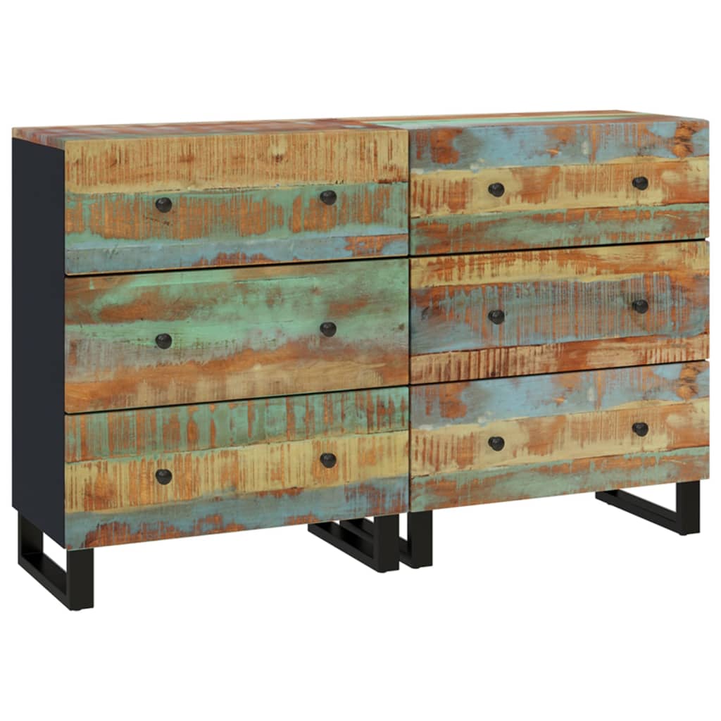 vidaXL Sideboards 2 pcs 60x33x75 cm Solid Wood Reclaimed