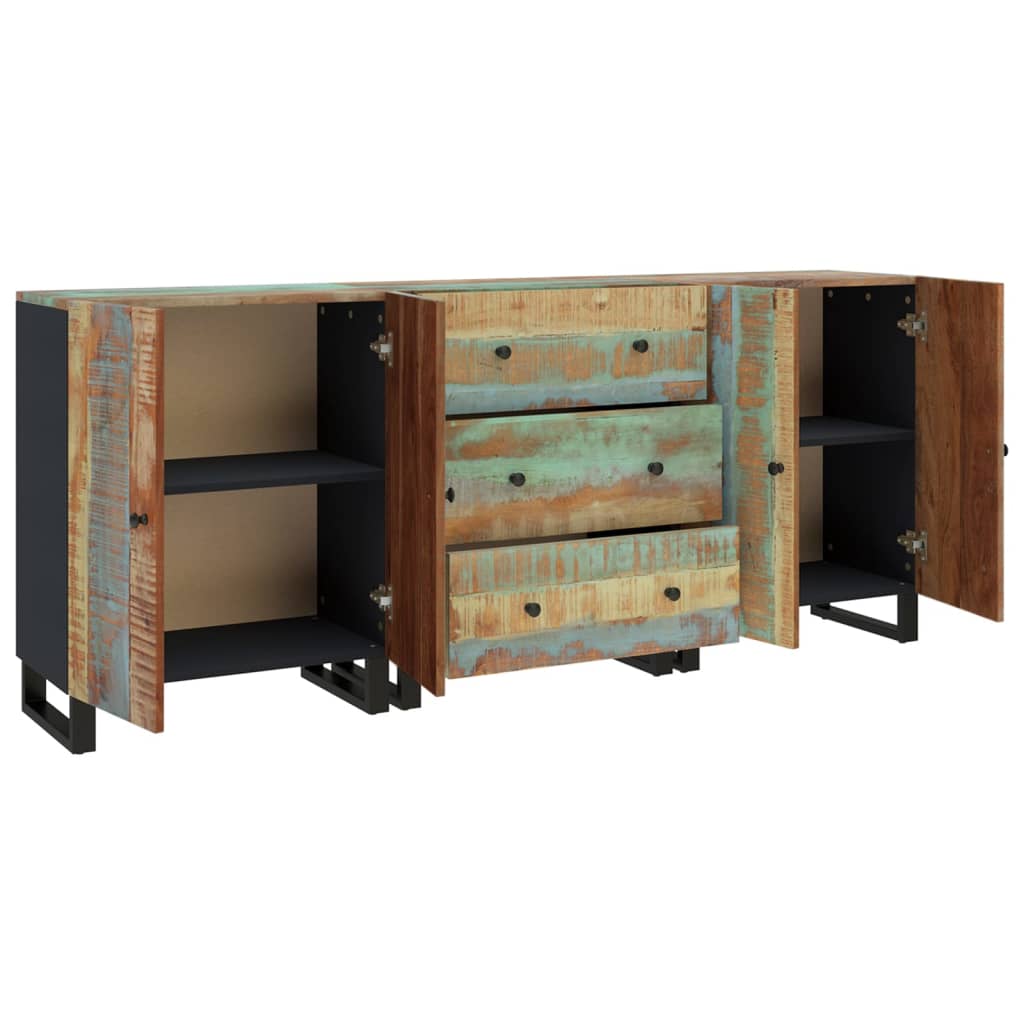 3 Piece Sideboards Solid Wood Reclaimed