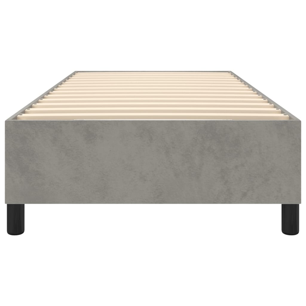 Box Spring Bed Frame Light Grey Twin Velvet (US Only)
