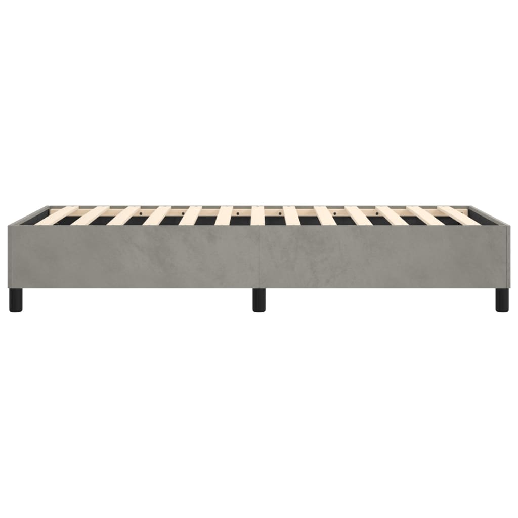 Box Spring Bed Frame Light Grey Twin Velvet (US Only)
