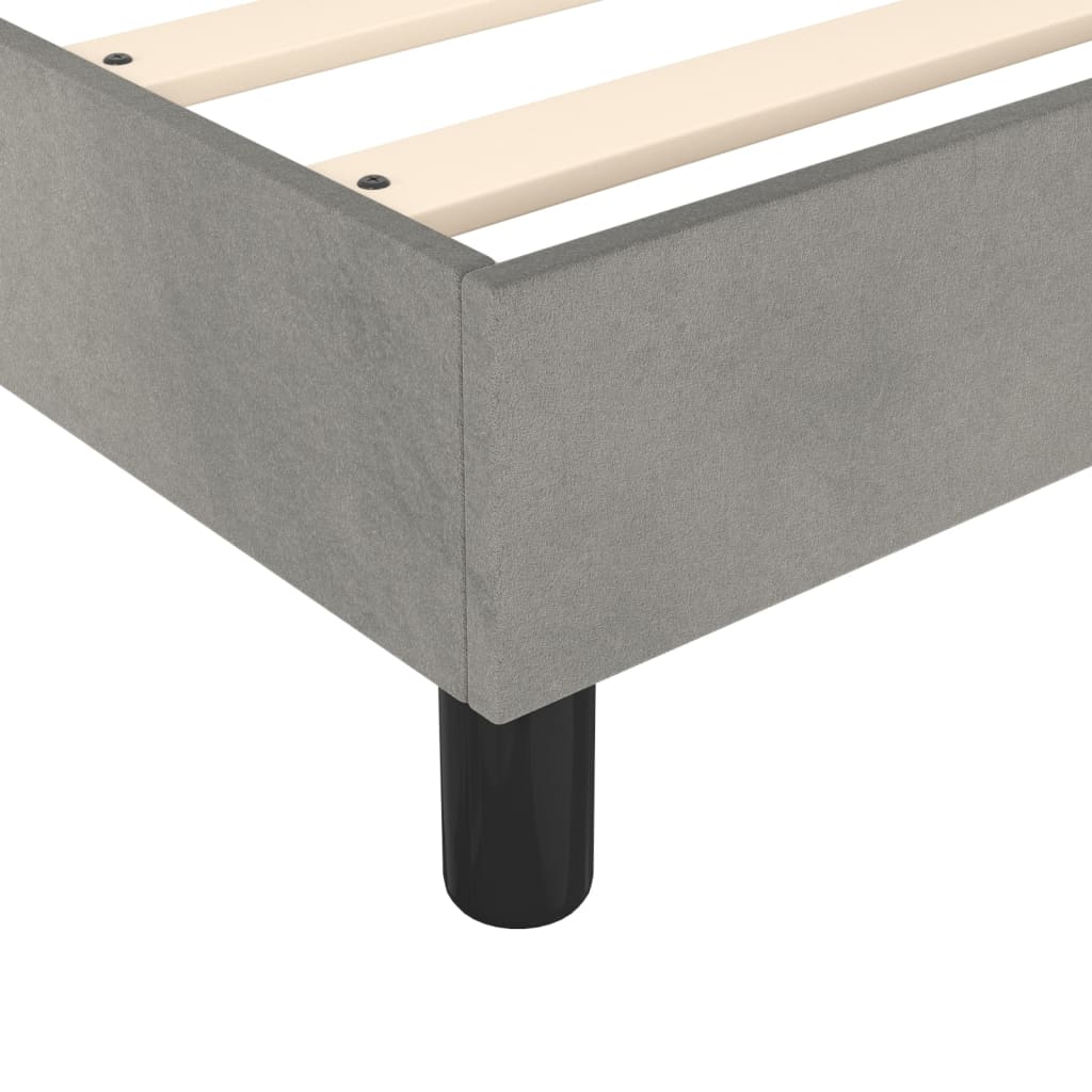 Box Spring Bed Frame Light Grey Twin Velvet (US Only)