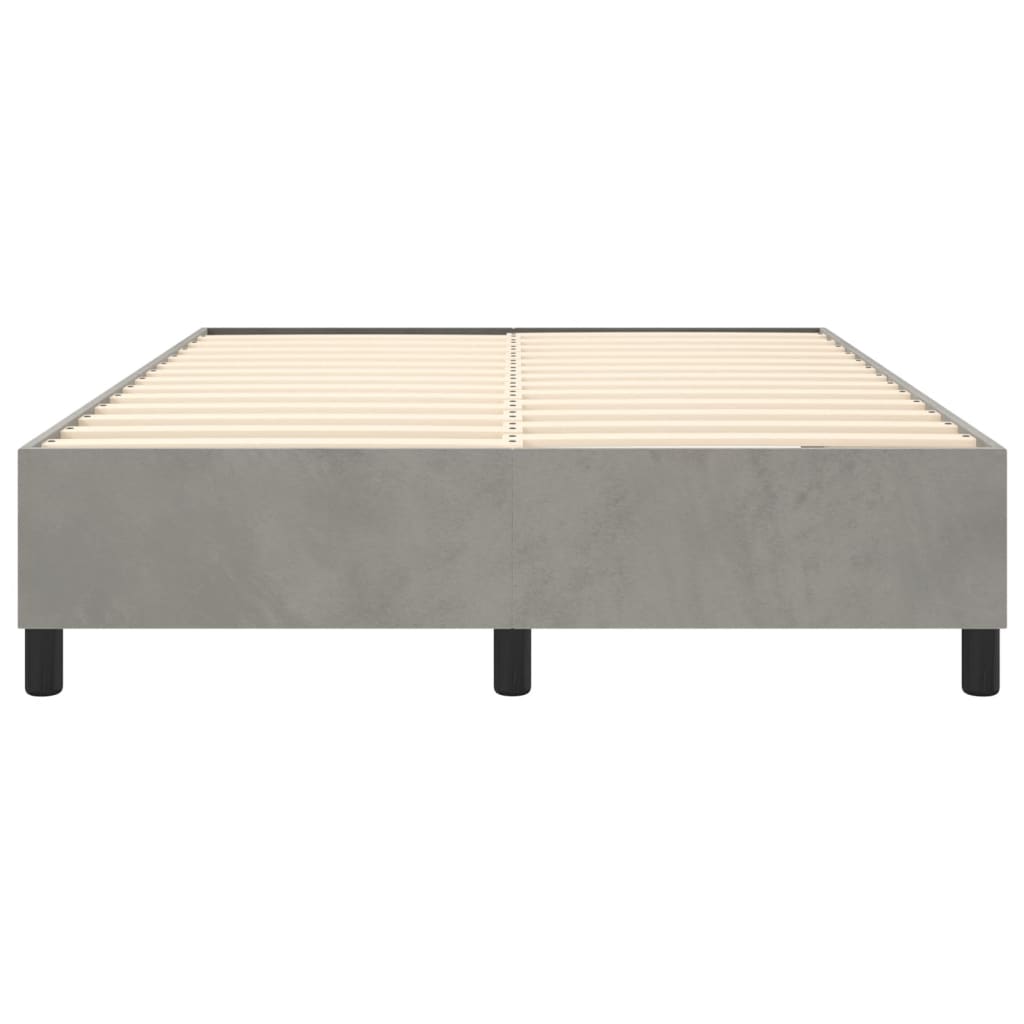 Box Spring Bed Frame Light Grey Full Velvet (US Only)