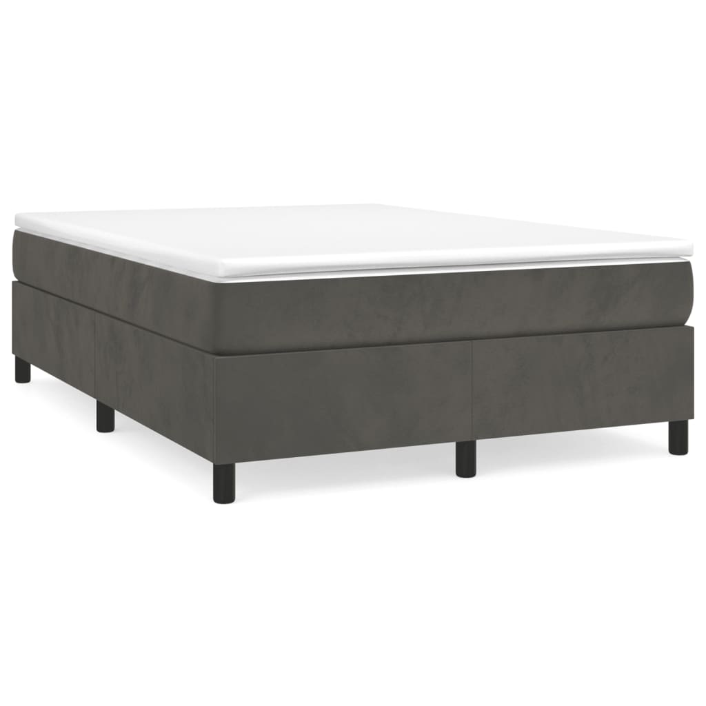 Box Spring Bed Frame Dark Grey Velvet (US/AU Only)