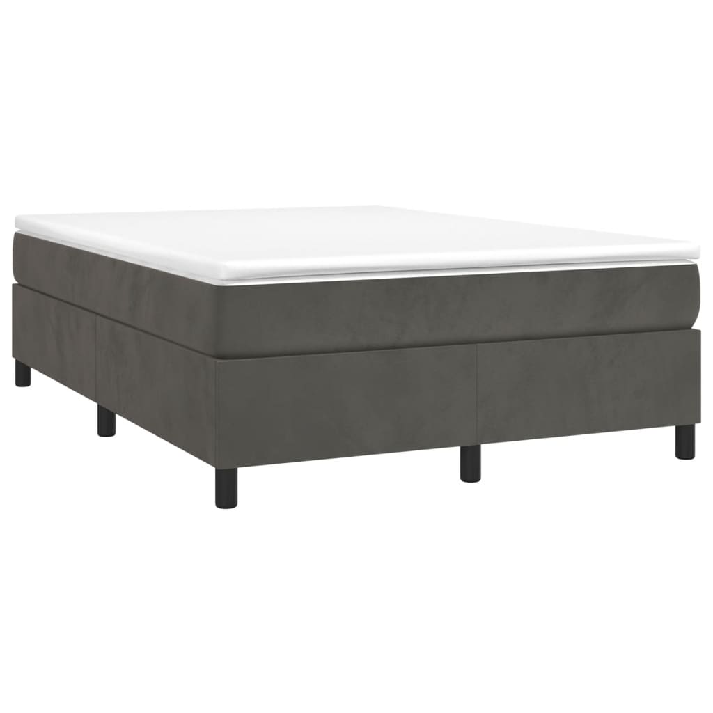 Box Spring Bed Frame Dark Grey Velvet (US/AU Only)