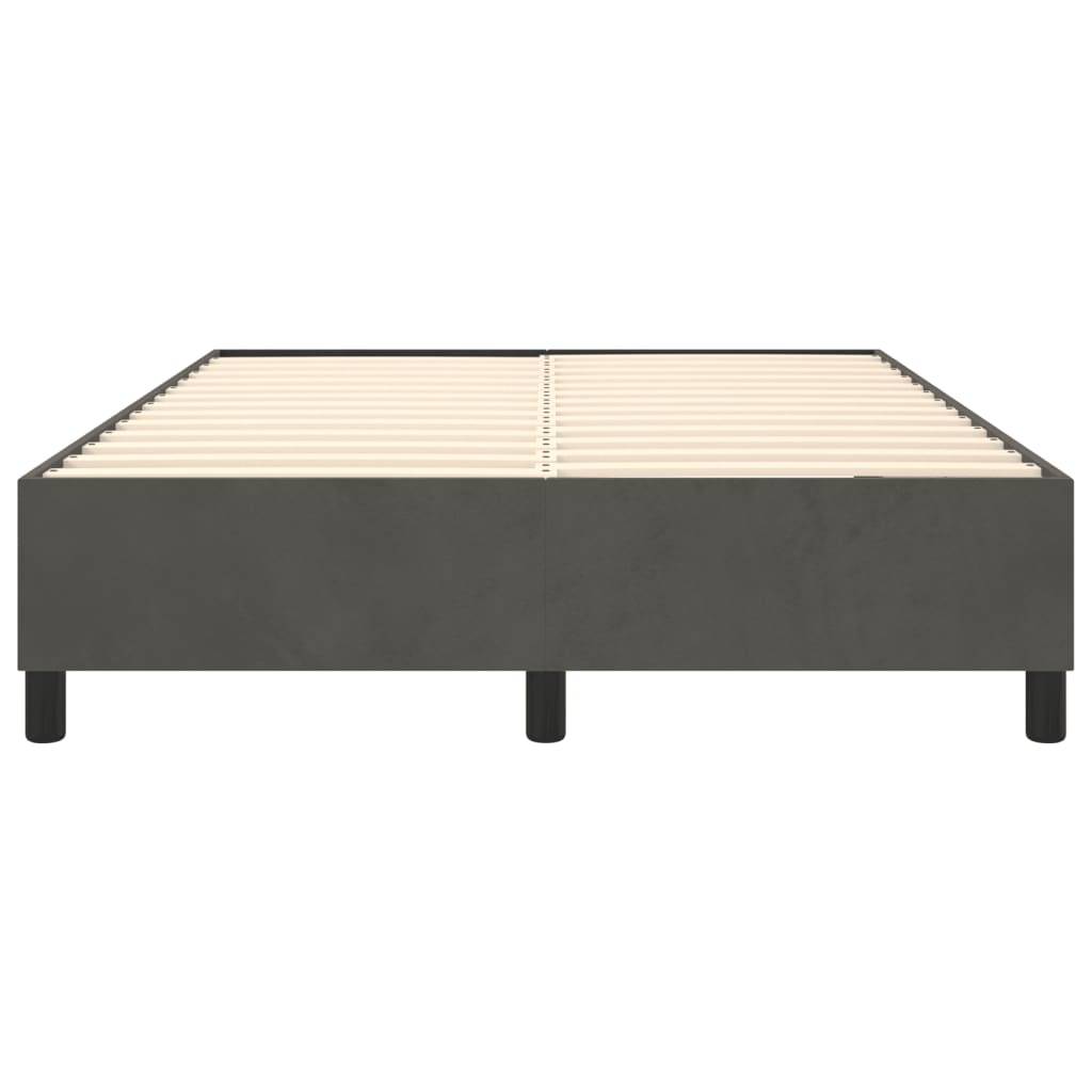 Box Spring Bed Frame Dark Grey Velvet (US/AU Only)