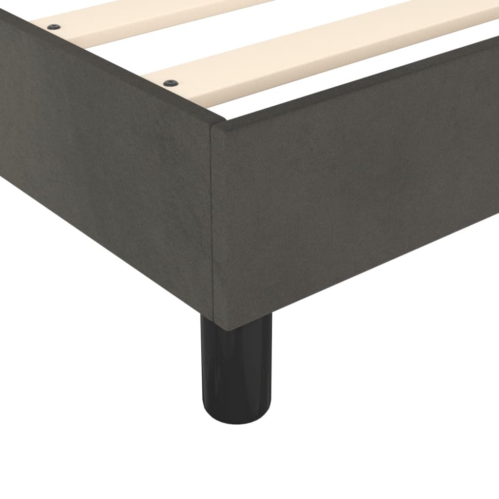 Box Spring Bed Frame Dark Grey Velvet (US/AU Only)