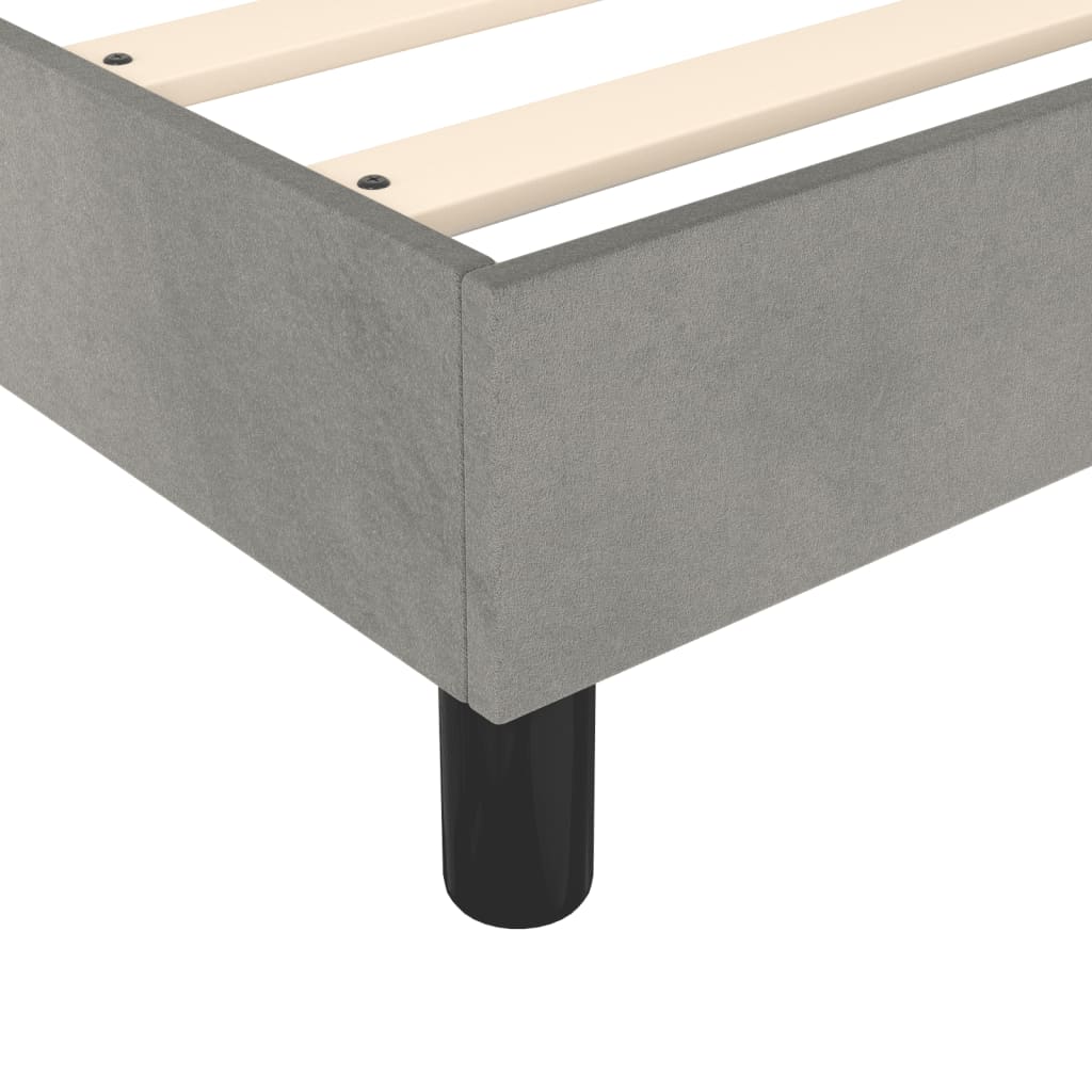 Box Spring Bed Frame Light Grey King Velvet (US Only)