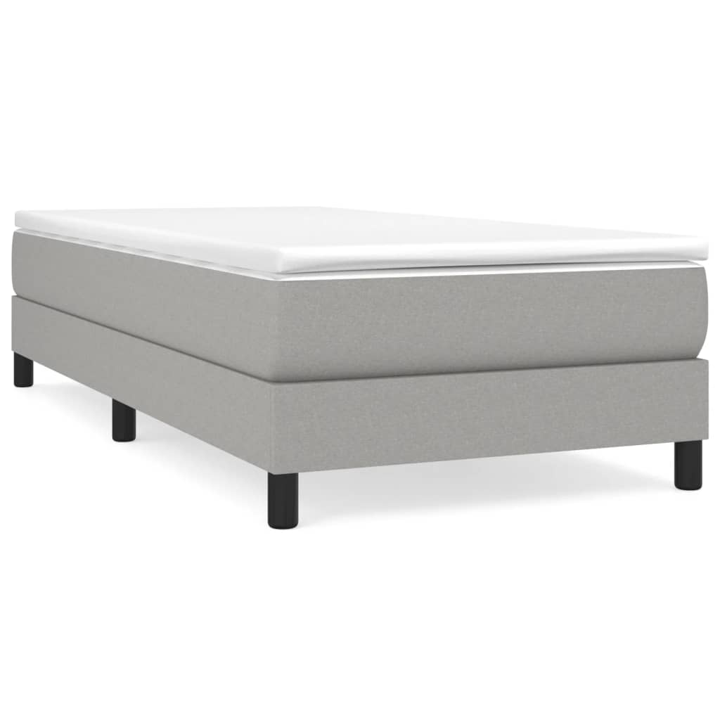Box Spring Bed Frame Light Grey Single Fabric (UK/IE/FI/NO only)