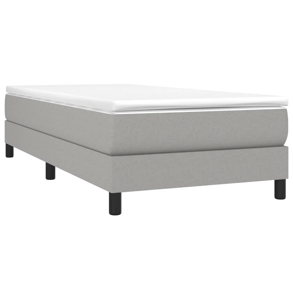 Box Spring Bed Frame Light Grey Single Fabric (UK/IE/FI/NO only)