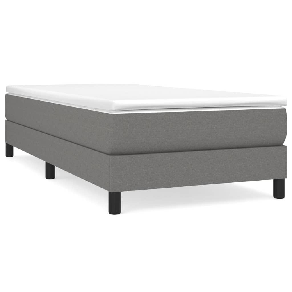 Box Spring Bed Frame Dark Grey Single Fabric (UK/IE/FI/NO only)