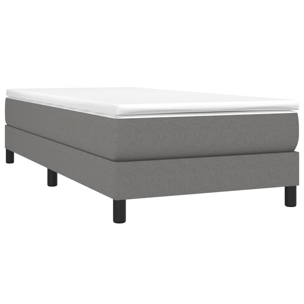 Box Spring Bed Frame Dark Grey Single Fabric (UK/IE/FI/NO only)