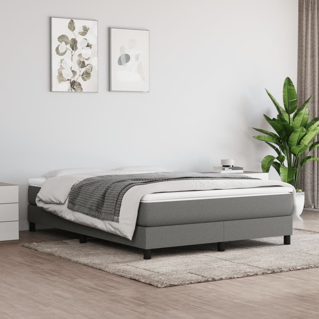 vidaXL Bed Frame without Mattress Dark Grey Double Fabric (UK/IE/FI/NO only)