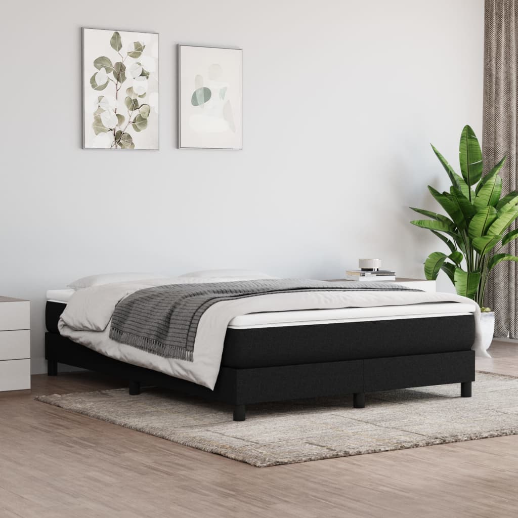Box Spring Bed Frame Black Double Fabric (UK/IE/FI/NO only)