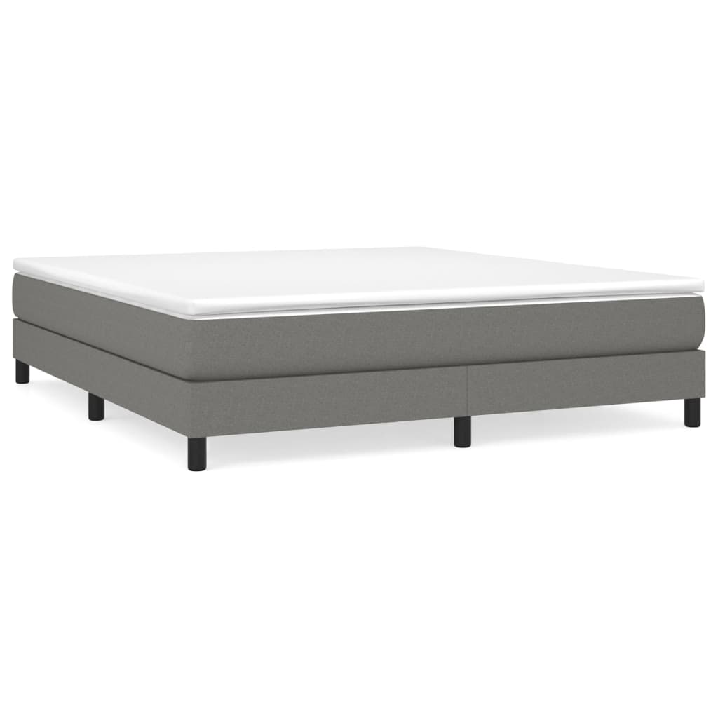Box Spring Bed Frame Dark Grey Super King Fabric (UK/IE/FI/NO only)