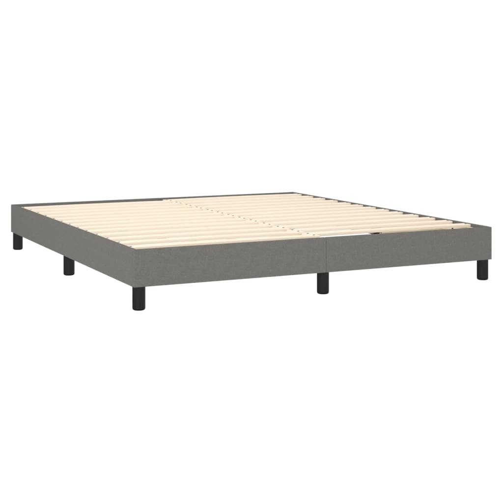 Box Spring Bed Frame Dark Grey Super King Fabric (UK/IE/FI/NO only)