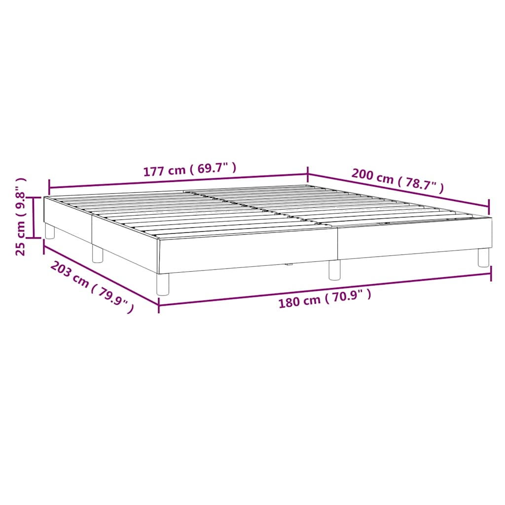Box Spring Bed Frame Black Super King Fabric (UK/IE/FI/NO only)