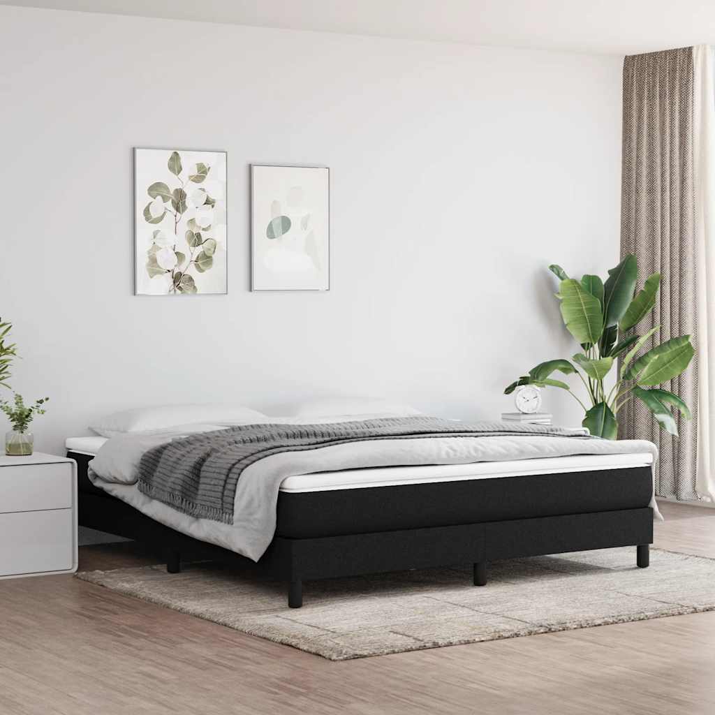 Box Spring Bed Frame Black Super King Fabric (UK/IE/FI/NO only)