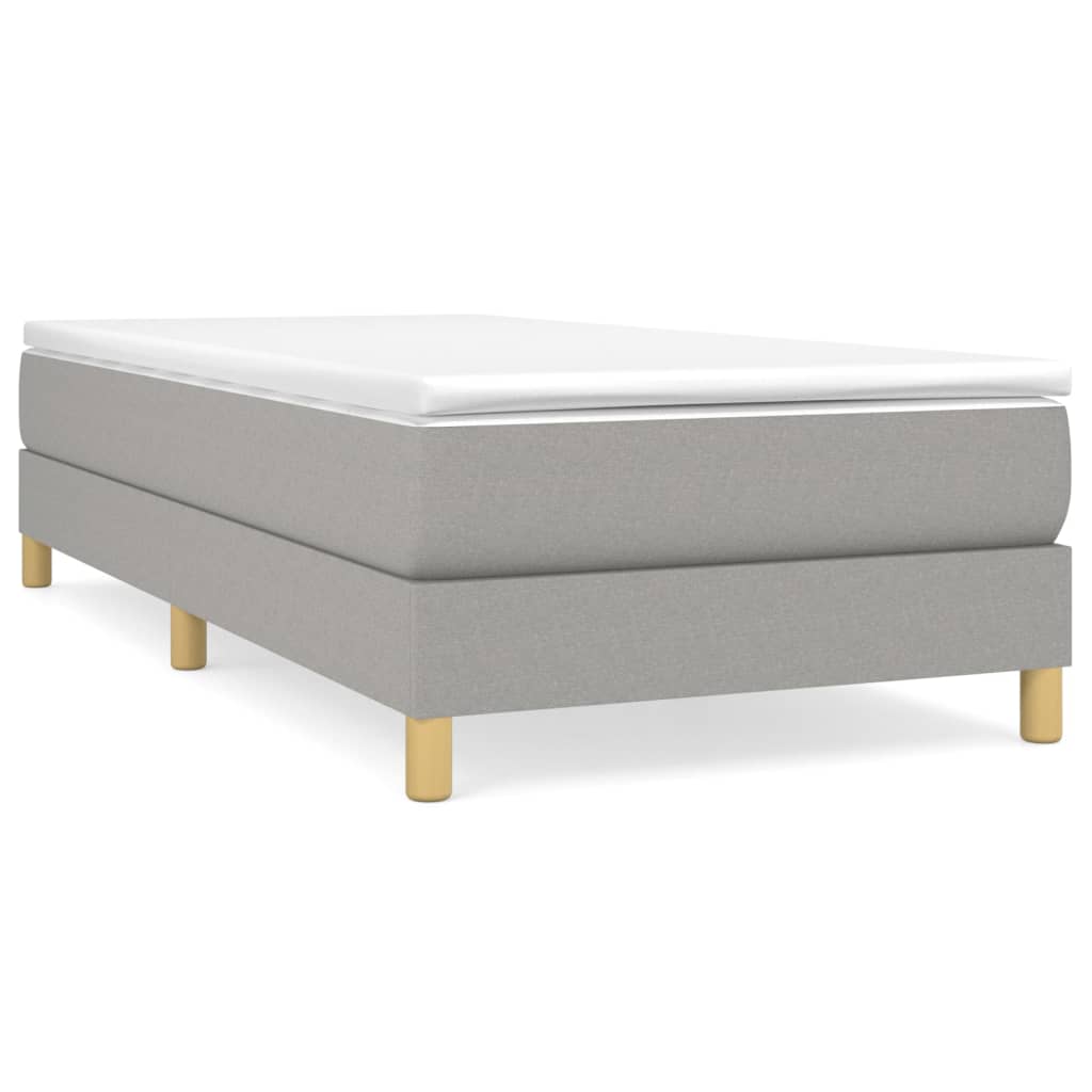 Box Spring Bed Frame Light Grey Single Fabric (UK/IE/FI/NO only)