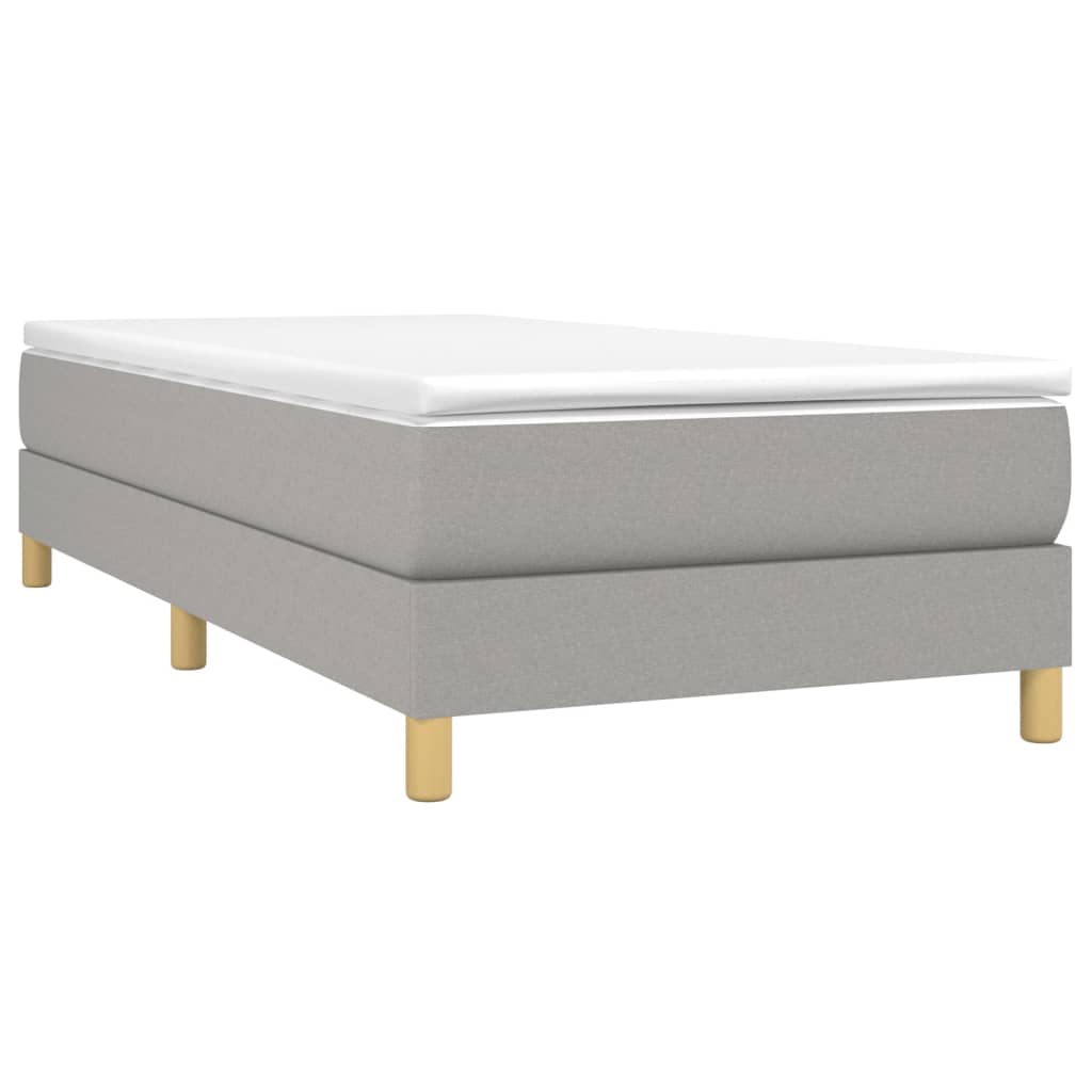 Box Spring Bed Frame Light Grey Single Fabric (UK/IE/FI/NO only)