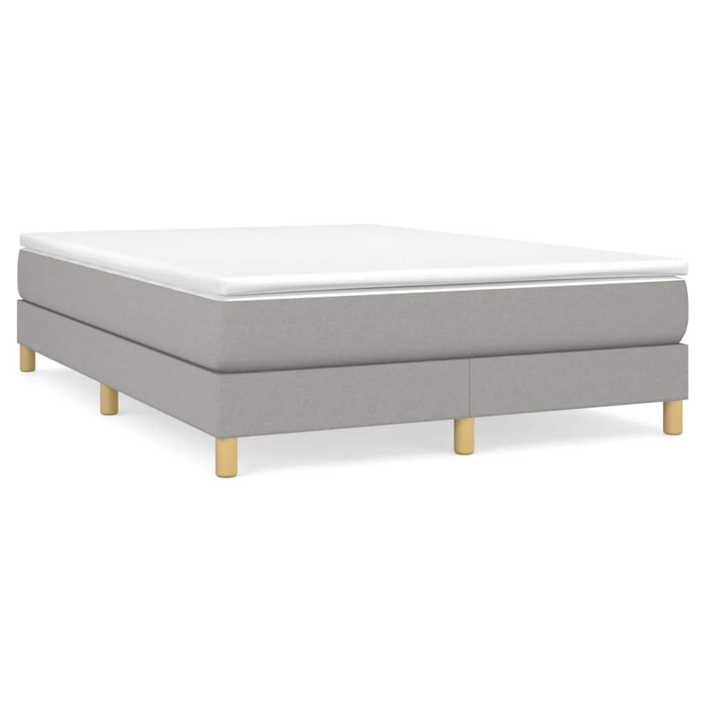 Box Spring Bed Frame Light Grey Double Fabric (UK/IE/FI/NO only)