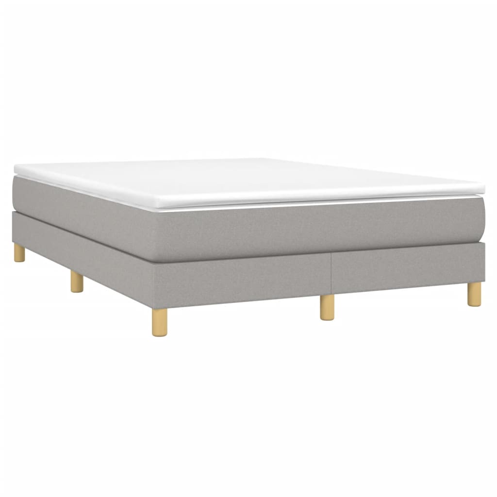 Box Spring Bed Frame Light Grey Double Fabric (UK/IE/FI/NO only)