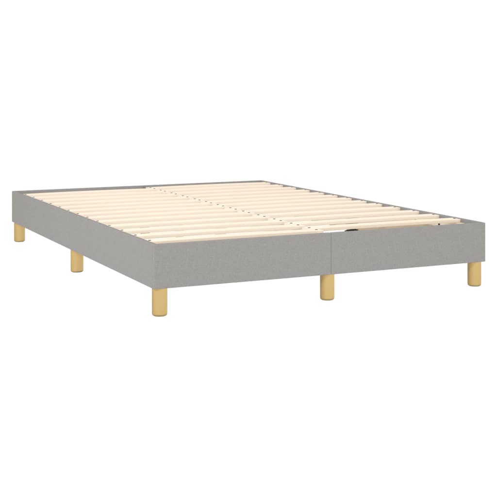 Box Spring Bed Frame Light Grey Double Fabric (UK/IE/FI/NO only)