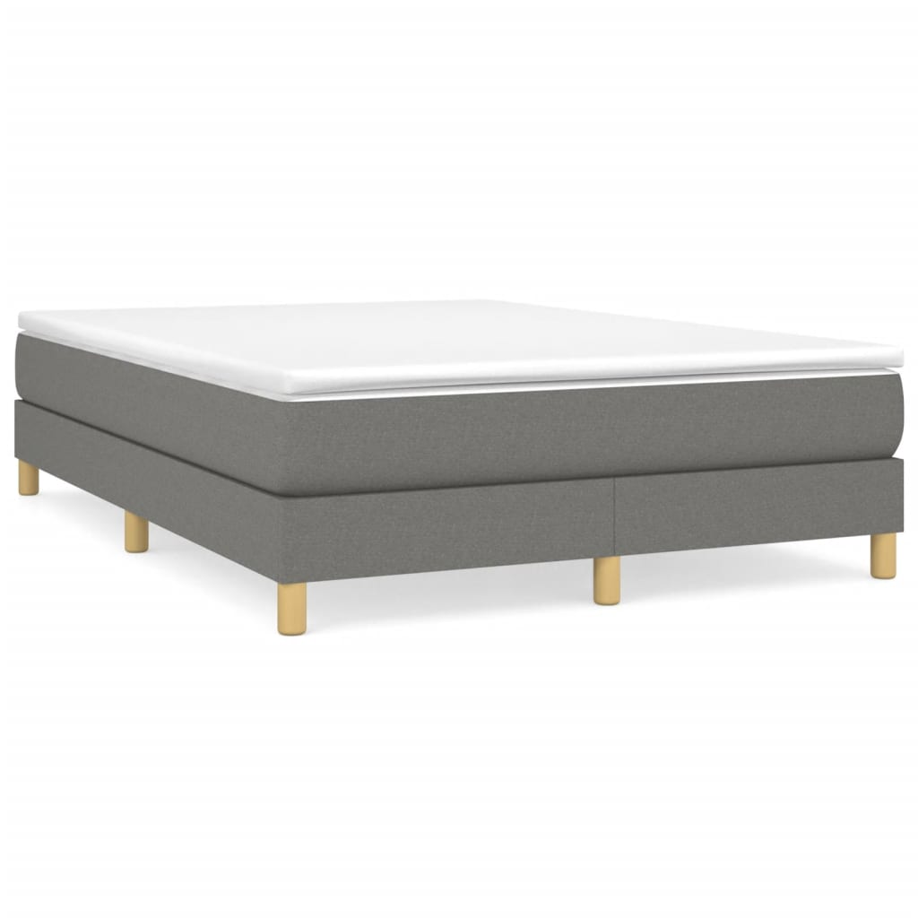 Box Spring Bed Frame Dark Grey Double Fabric (UK/IE/FI/NO only)