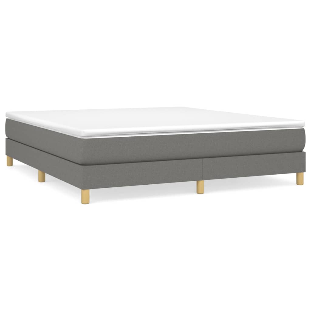 Box Spring Bed Frame Dark Grey Super King Fabric (UK/IE/FI/NO only)