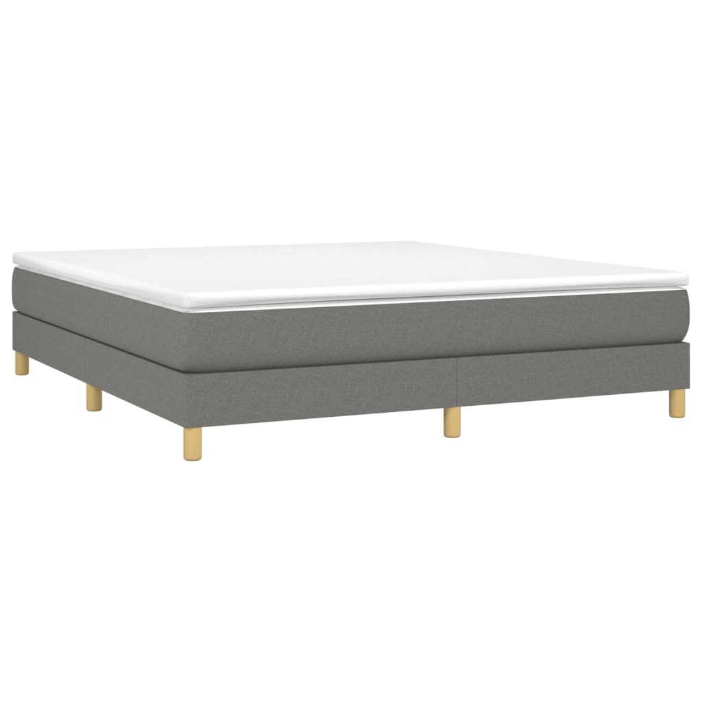 Box Spring Bed Frame Dark Grey Super King Fabric (UK/IE/FI/NO only)