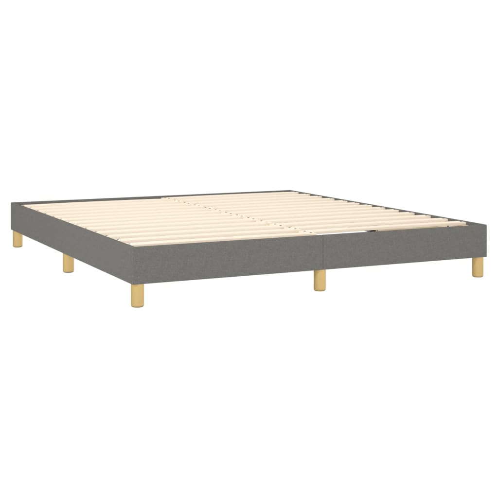 Box Spring Bed Frame Dark Grey Super King Fabric (UK/IE/FI/NO only)