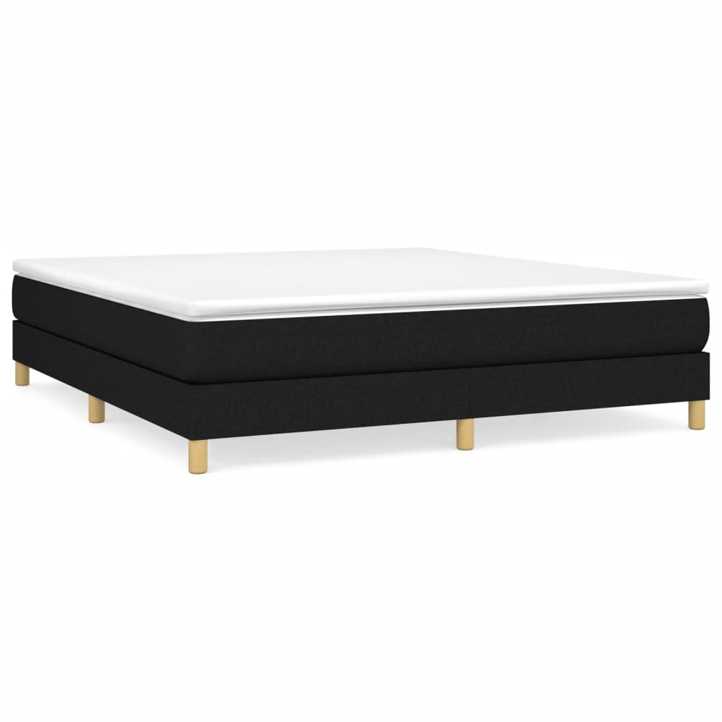 Box Spring Bed Frame Black Super King Fabric (UK/IE/FI/NO only)