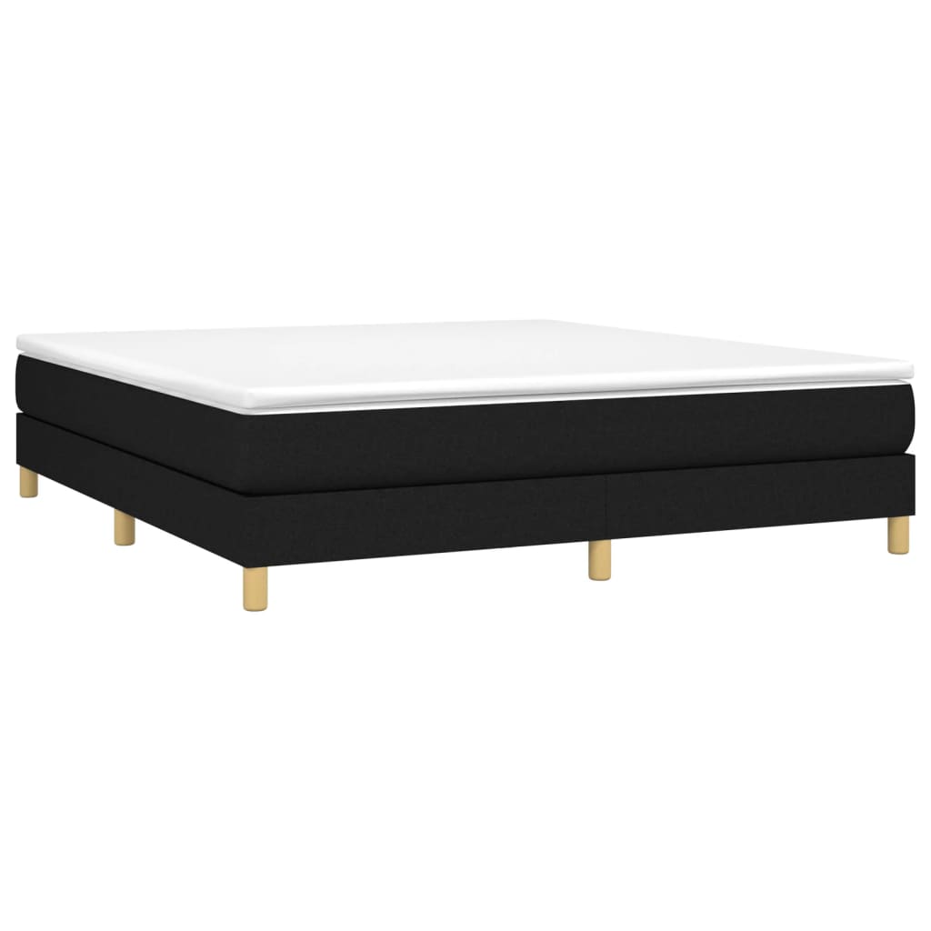 Box Spring Bed Frame Black Super King Fabric (UK/IE/FI/NO only)
