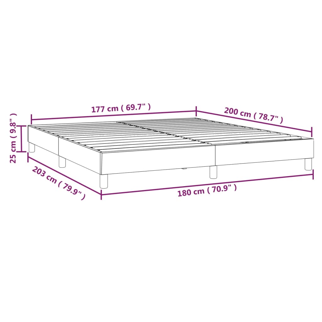 Box Spring Bed Frame Black Super King Fabric (UK/IE/FI/NO only)