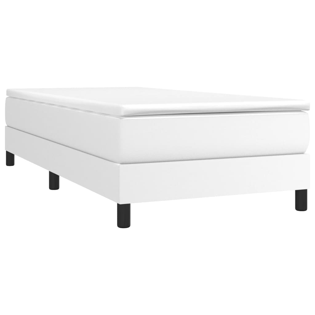 Box Spring Bed Frame White Single Faux Leather (UK/IE/FI/NO only)