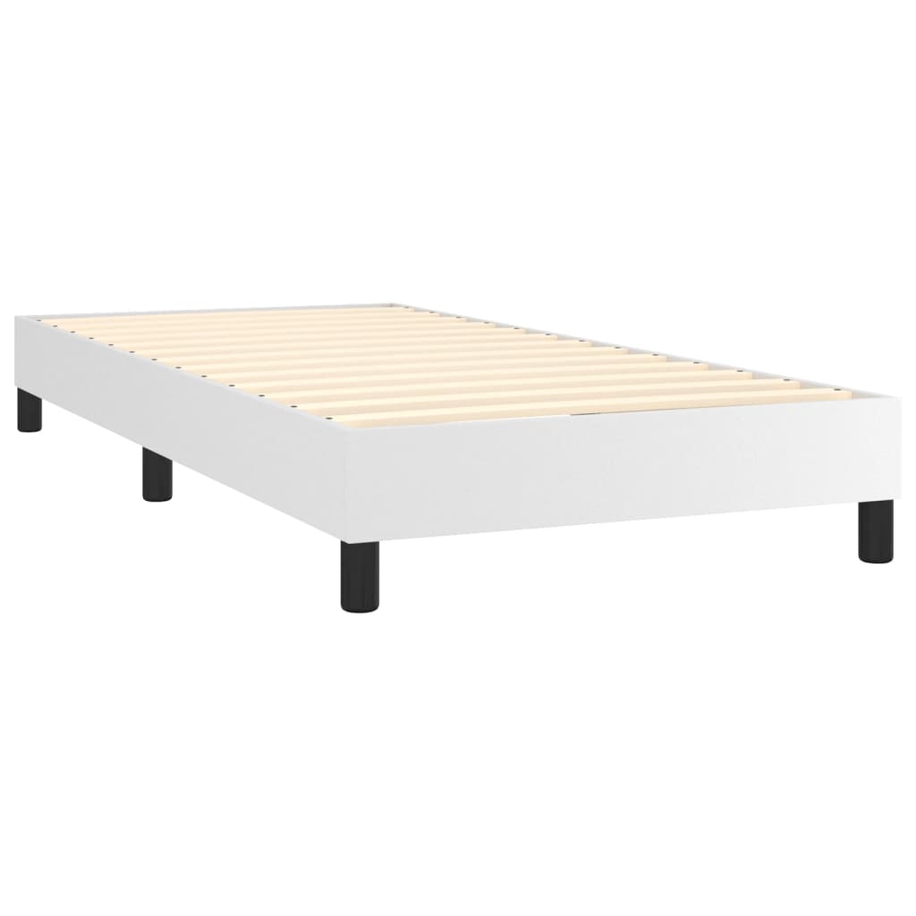 Box Spring Bed Frame White Single Faux Leather (UK/IE/FI/NO only)