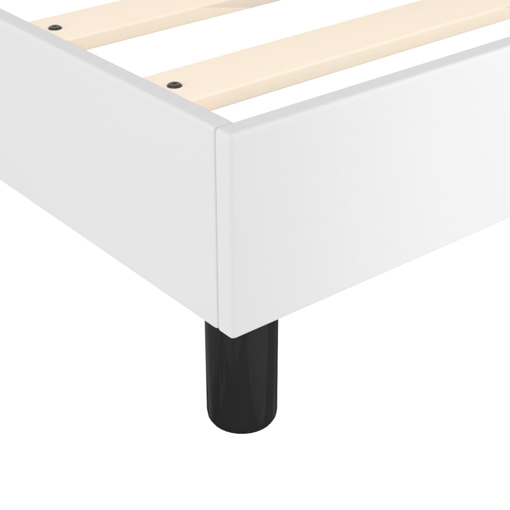 Box Spring Bed Frame White Single Faux Leather (UK/IE/FI/NO only)