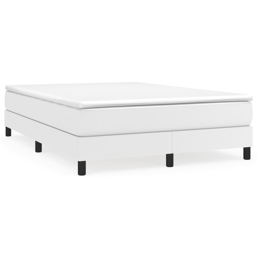 Box Spring Bed Frame White Double Faux Leather (UK/IE/FI/NO only)